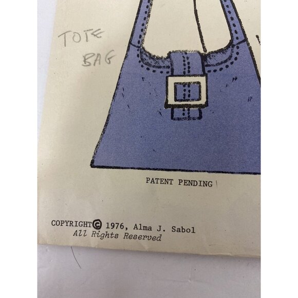 Vtg 1970s Sewing Pattern Flair Bag Tote Cut Complete Instructions Designer Sabol - Picture 2 of 8